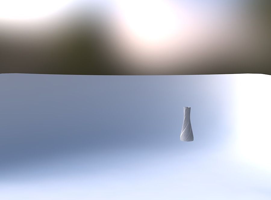 Vase semi quadratic with flowing extruded lines 3D print model_4