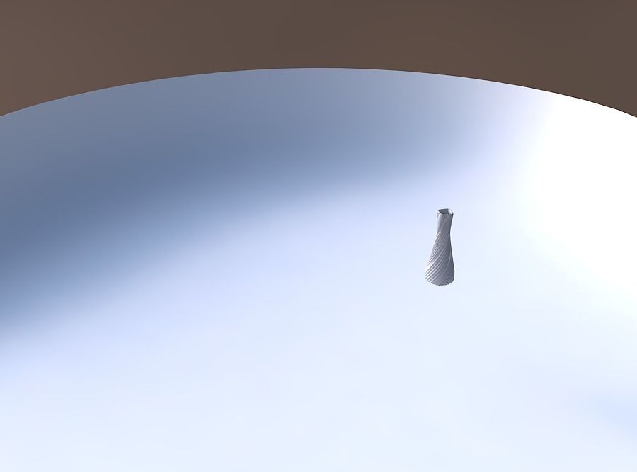 Vase semi quadratic with flowing extruded lines 3D print model_3