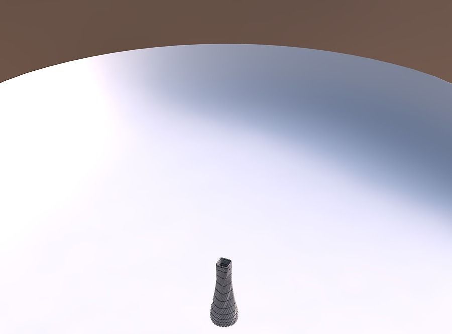 Vase semi quadratic with flowing extruded lines 3D print model_5