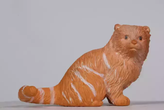 orange mini cat Free 3D model
