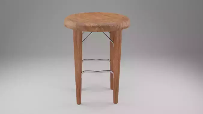 3D Model Chair Oak vintage