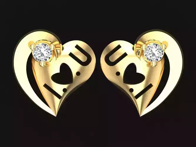 Heart earrings - Love earrings - Womens earrings - N653