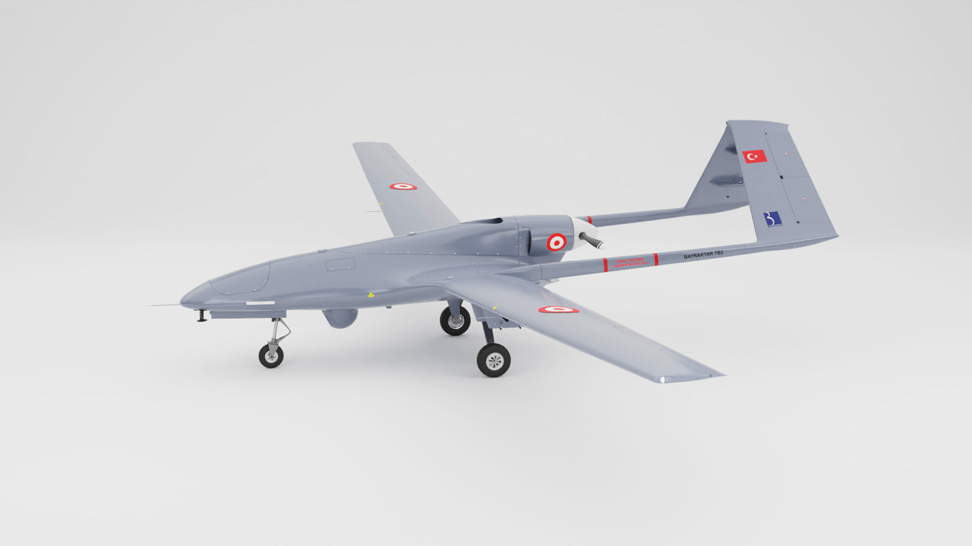 Bayraktar TB2 Drone 3D Model Low-poly 3D model_2