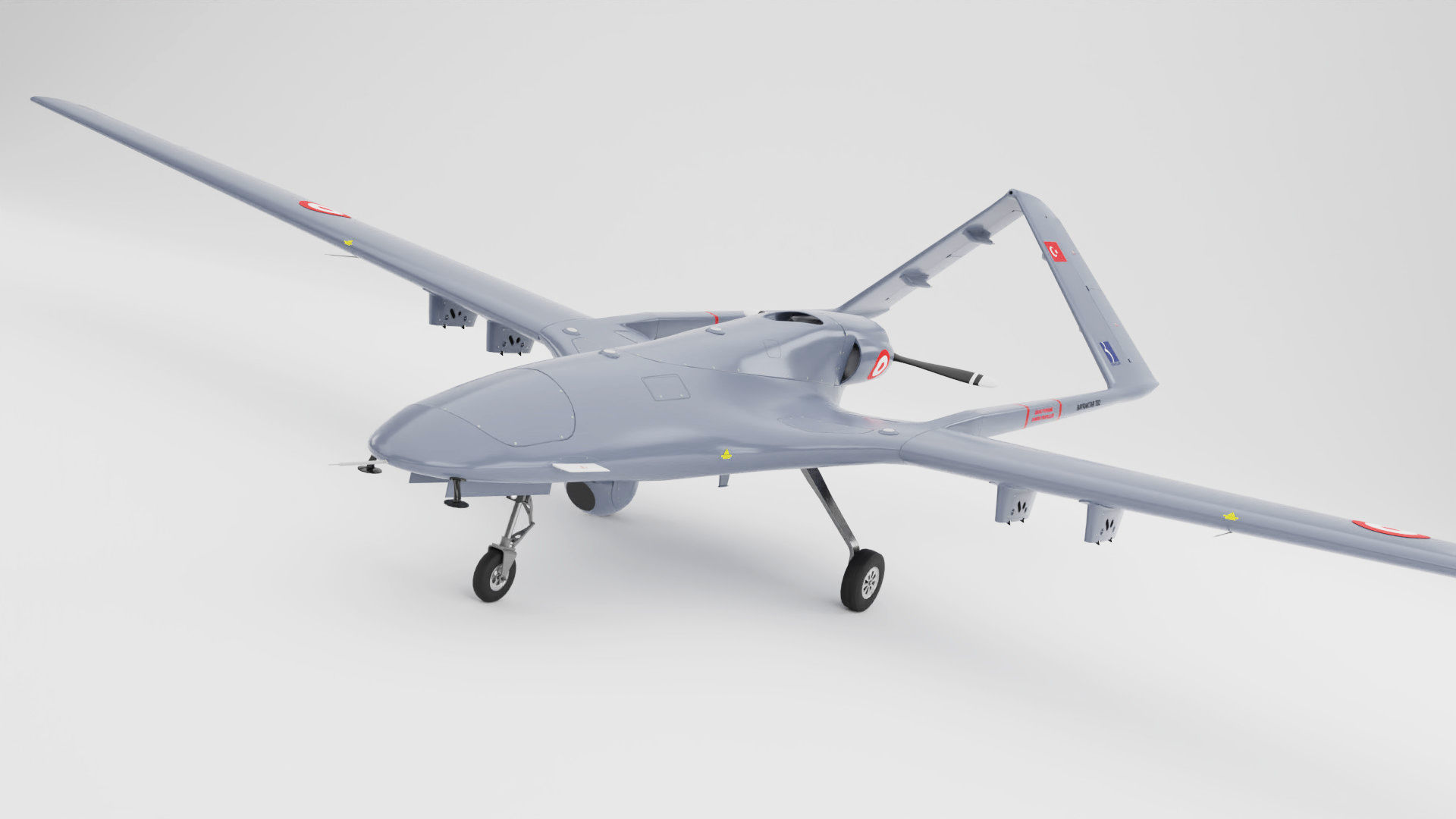 Bayraktar TB2 Drone 3D Model Low-poly 3D model_10