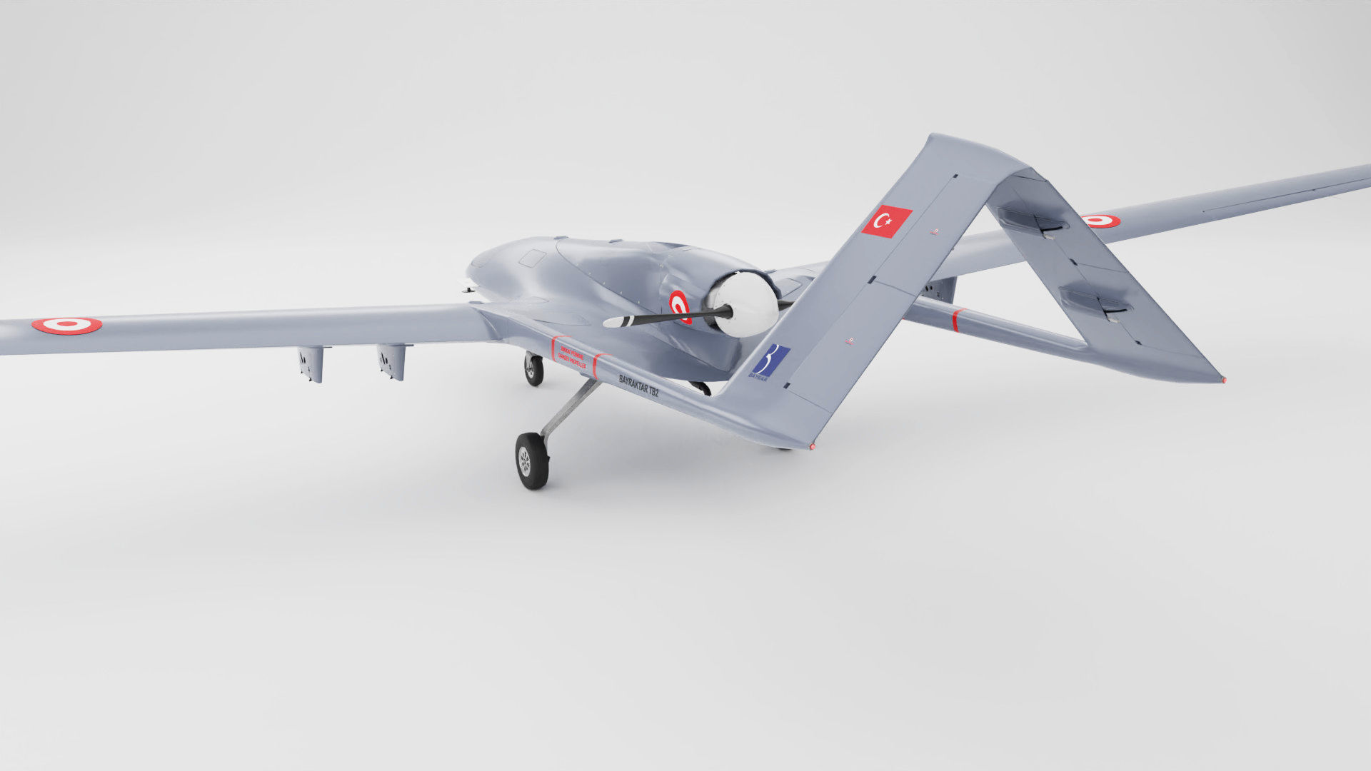 Bayraktar TB2 Drone 3D Model Low-poly 3D model_13