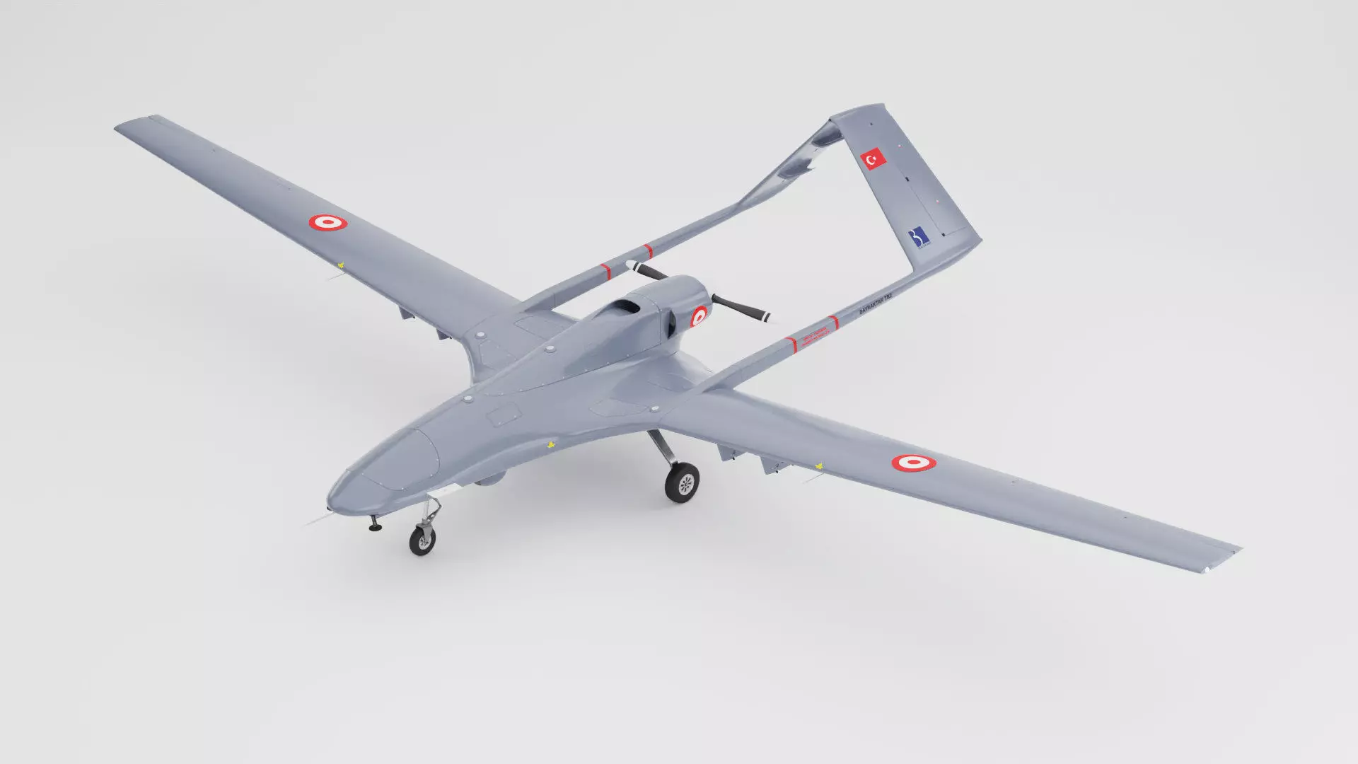Bayraktar TB2 Drone 3D Model Low-poly 3D model_0