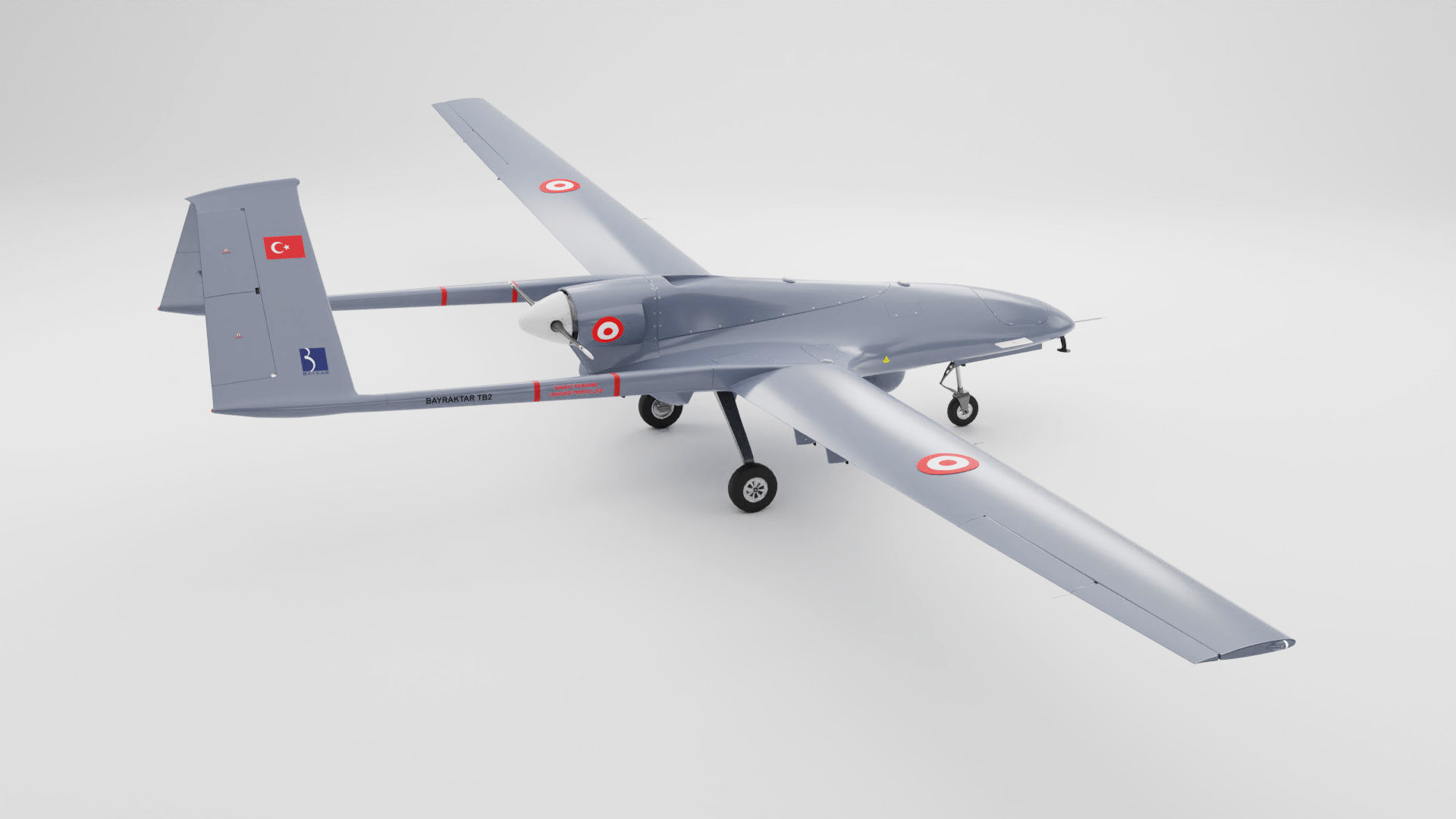 Bayraktar TB2 Drone 3D Model Low-poly 3D model_7