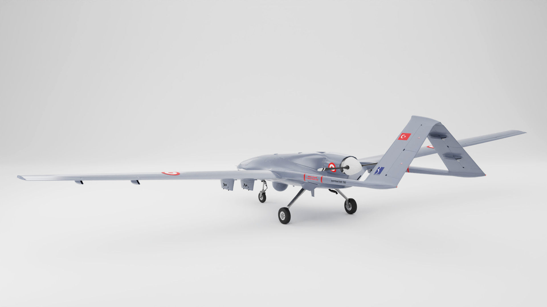 Bayraktar TB2 Drone 3D Model Low-poly 3D model_5