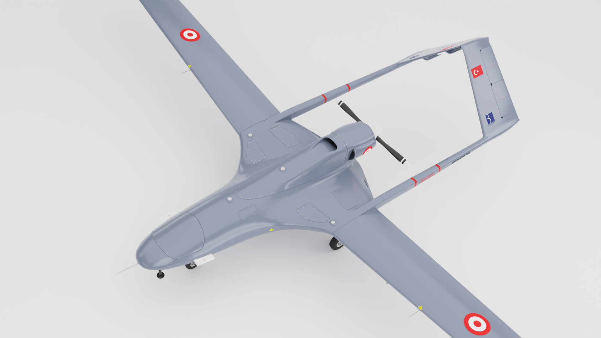 Bayraktar TB2 Drone 3D Model Low-poly 3D model_11