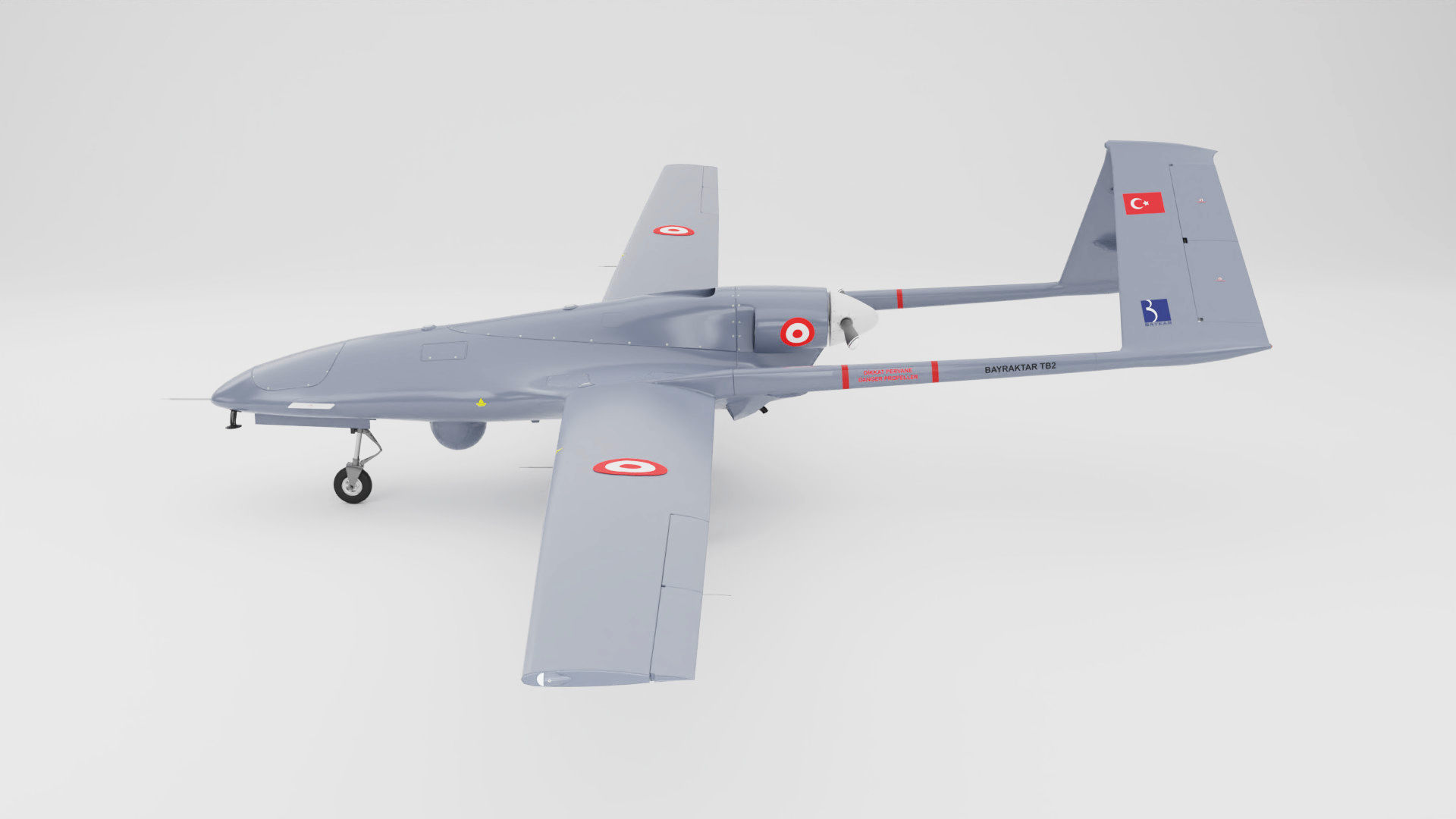 Bayraktar TB2 Drone 3D Model Low-poly 3D model_12