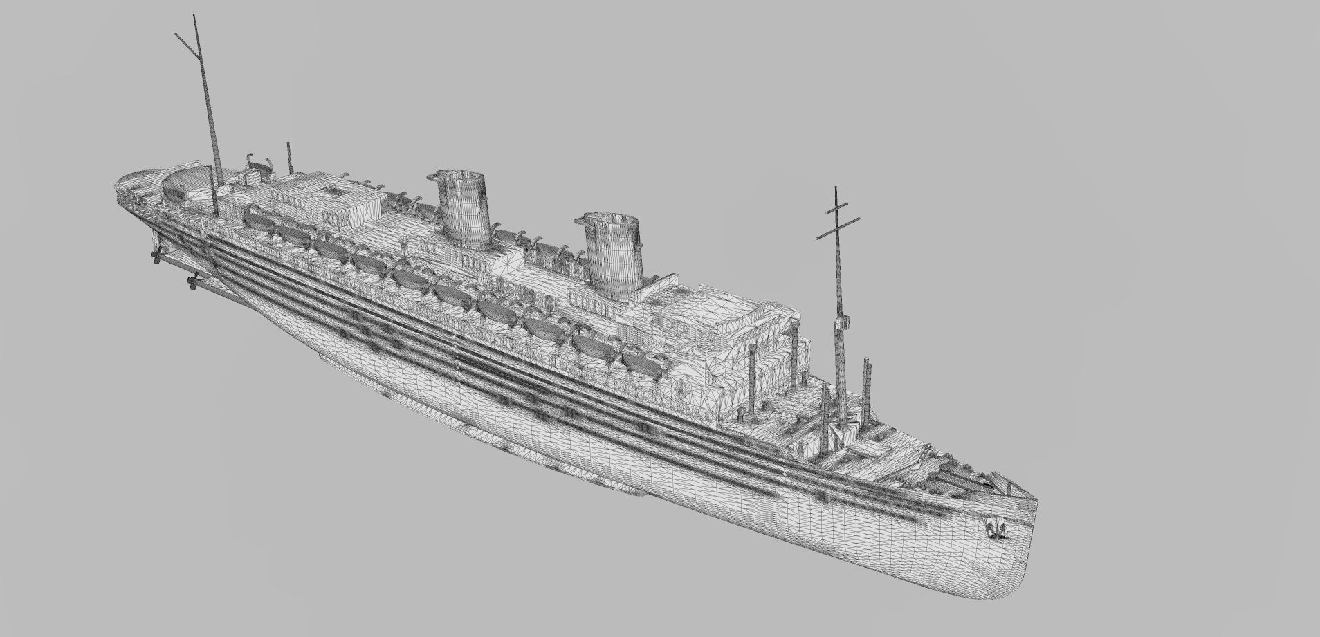 SS Ile de France Ocean Liner post 1949 printable model 3D print model_5