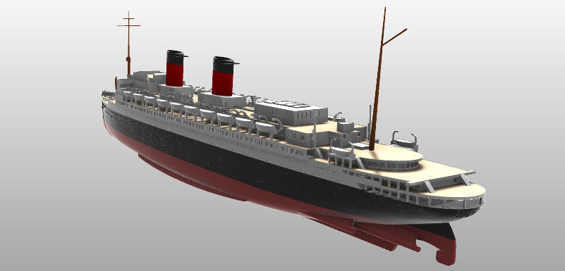 SS Ile de France Ocean Liner post 1949 printable model 3D print model_3