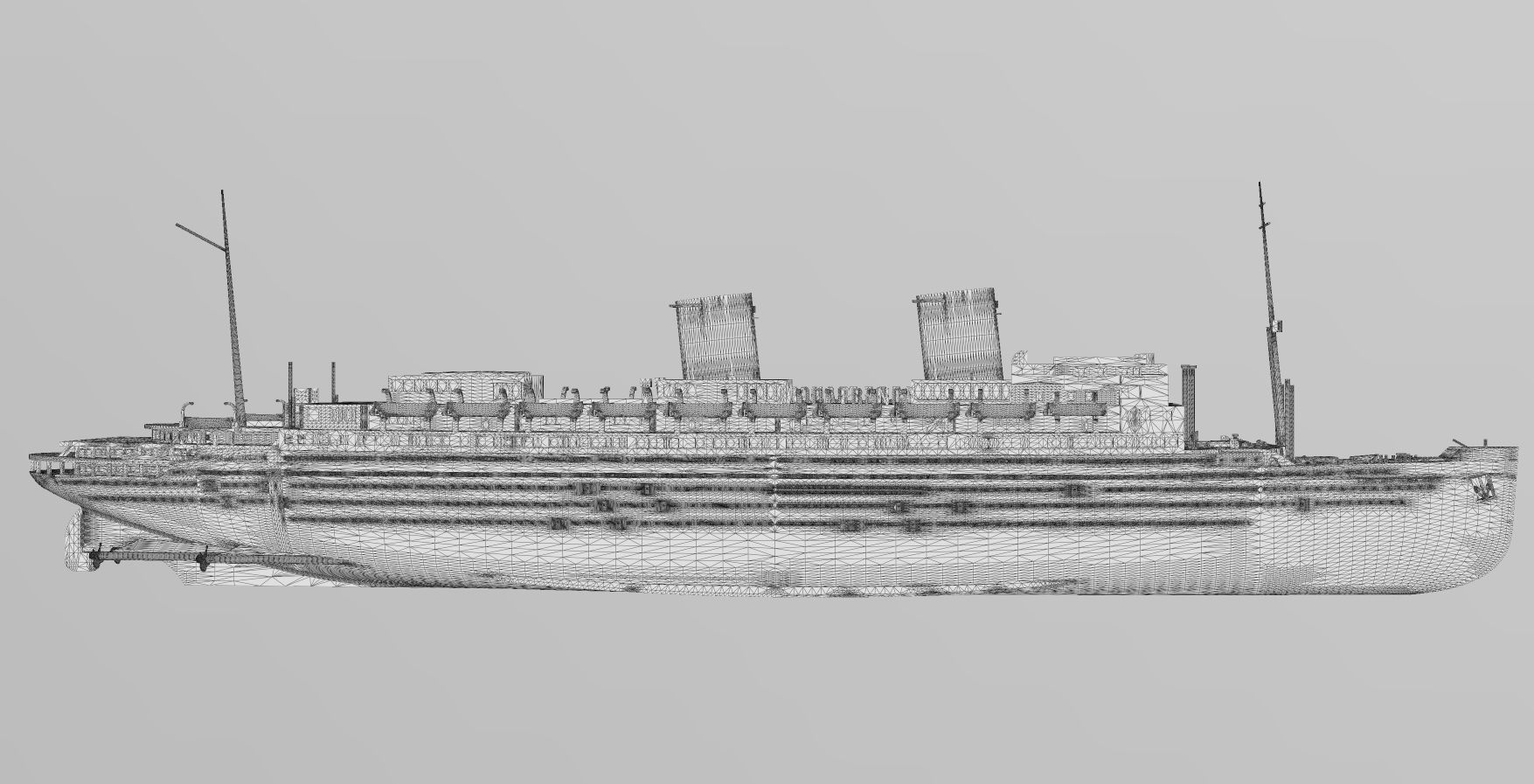 SS Ile de France Ocean Liner post 1949 printable model 3D print model_6