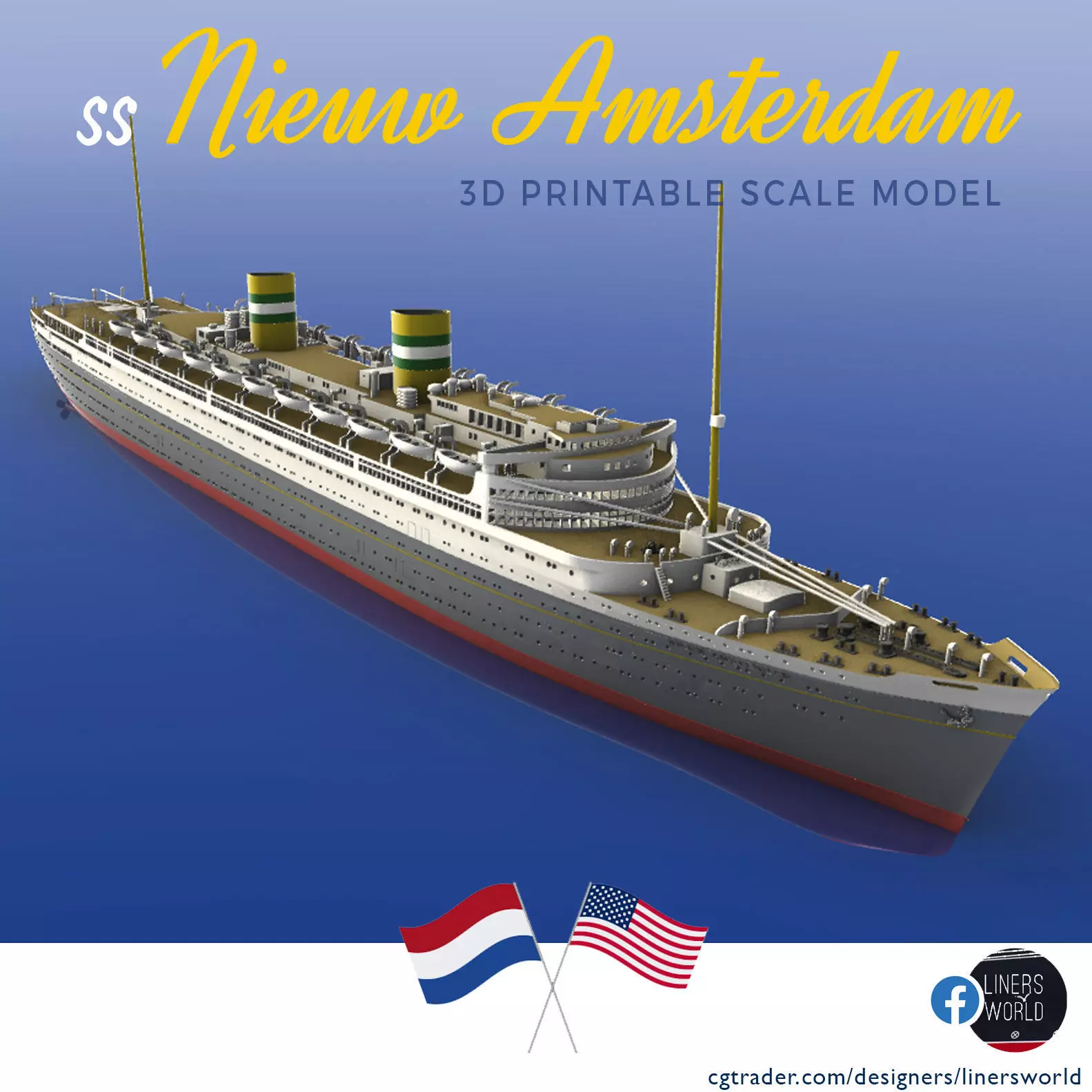 SS Nieuw Amsterdam 1937 Ocean Liner printable model 3D print model_0