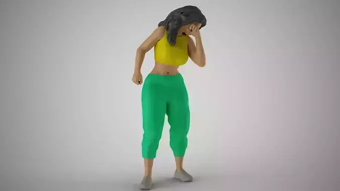 Sports Girl Sneezing 3D print model