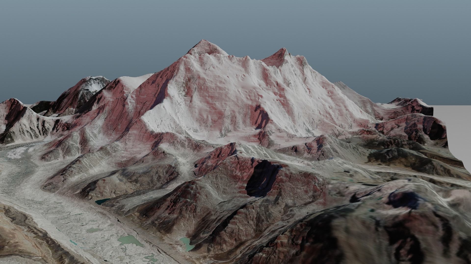 Mount Everest at Dawn Landscape 3D model_17