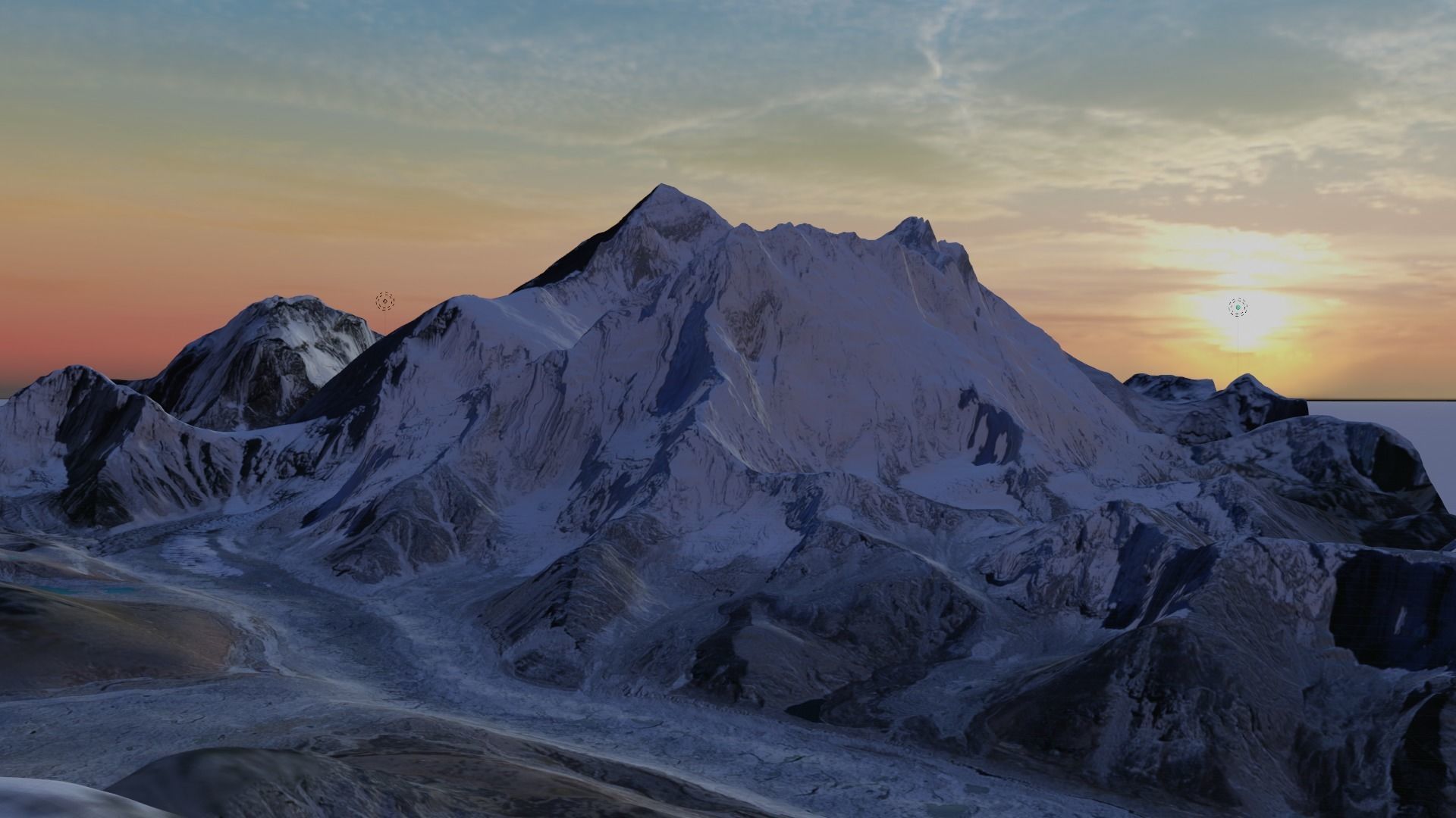Mount Everest at Dawn Landscape 3D model_12
