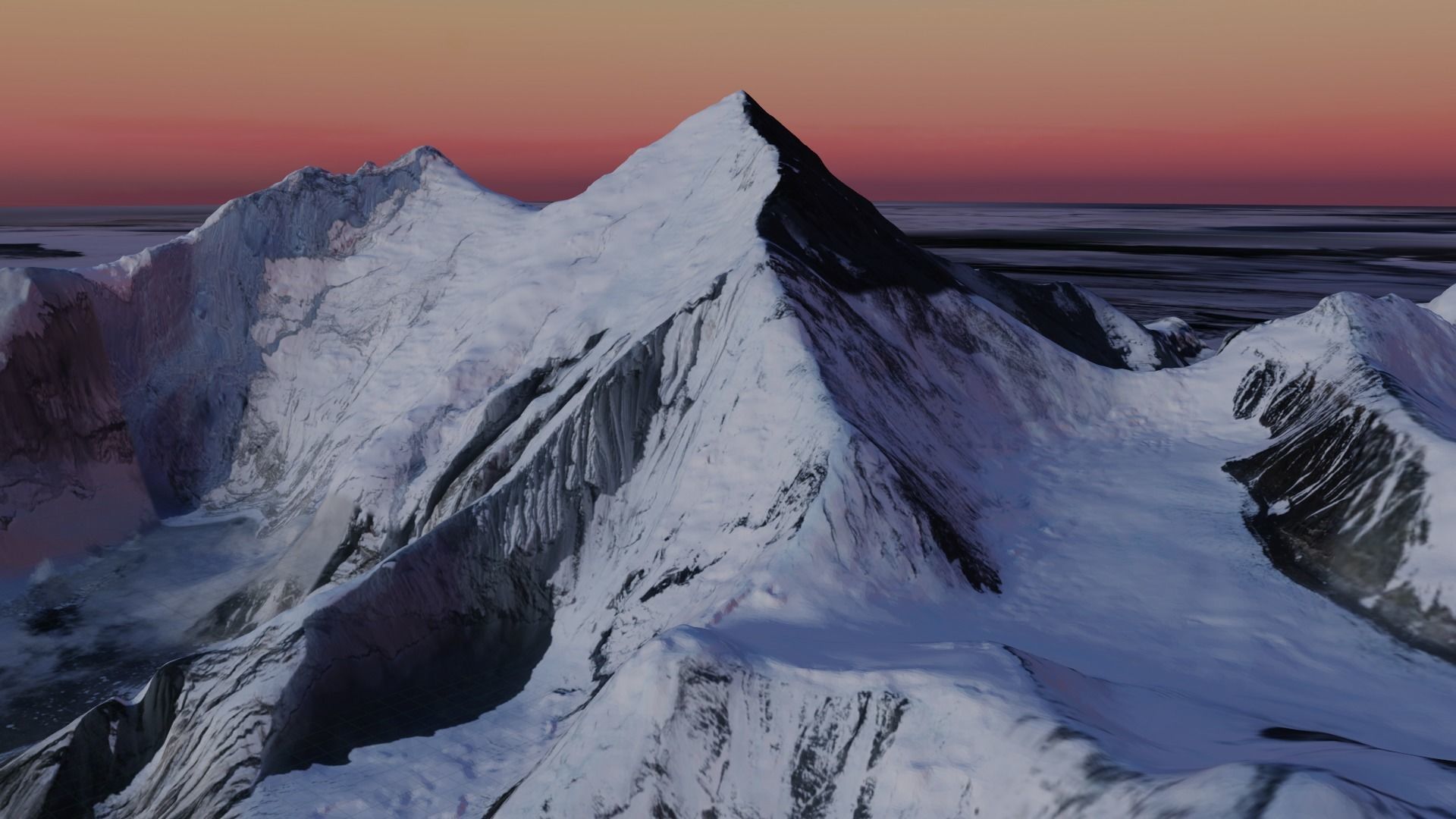 Mount Everest at Dawn Landscape 3D model_1