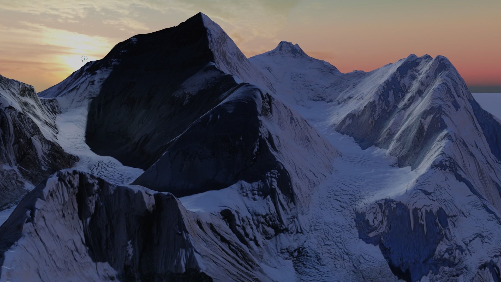 Mount Everest at Dawn Landscape 3D model_3