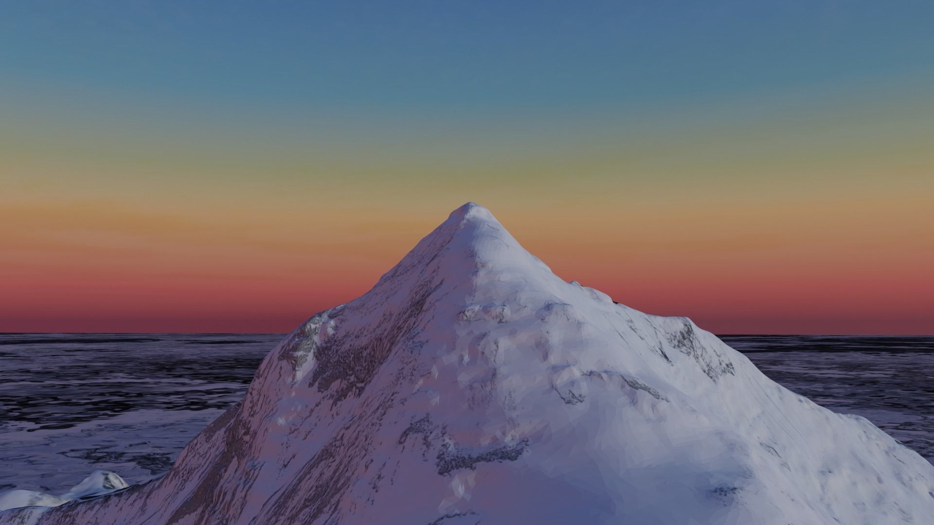 Mount Everest at Dawn Landscape 3D model_4