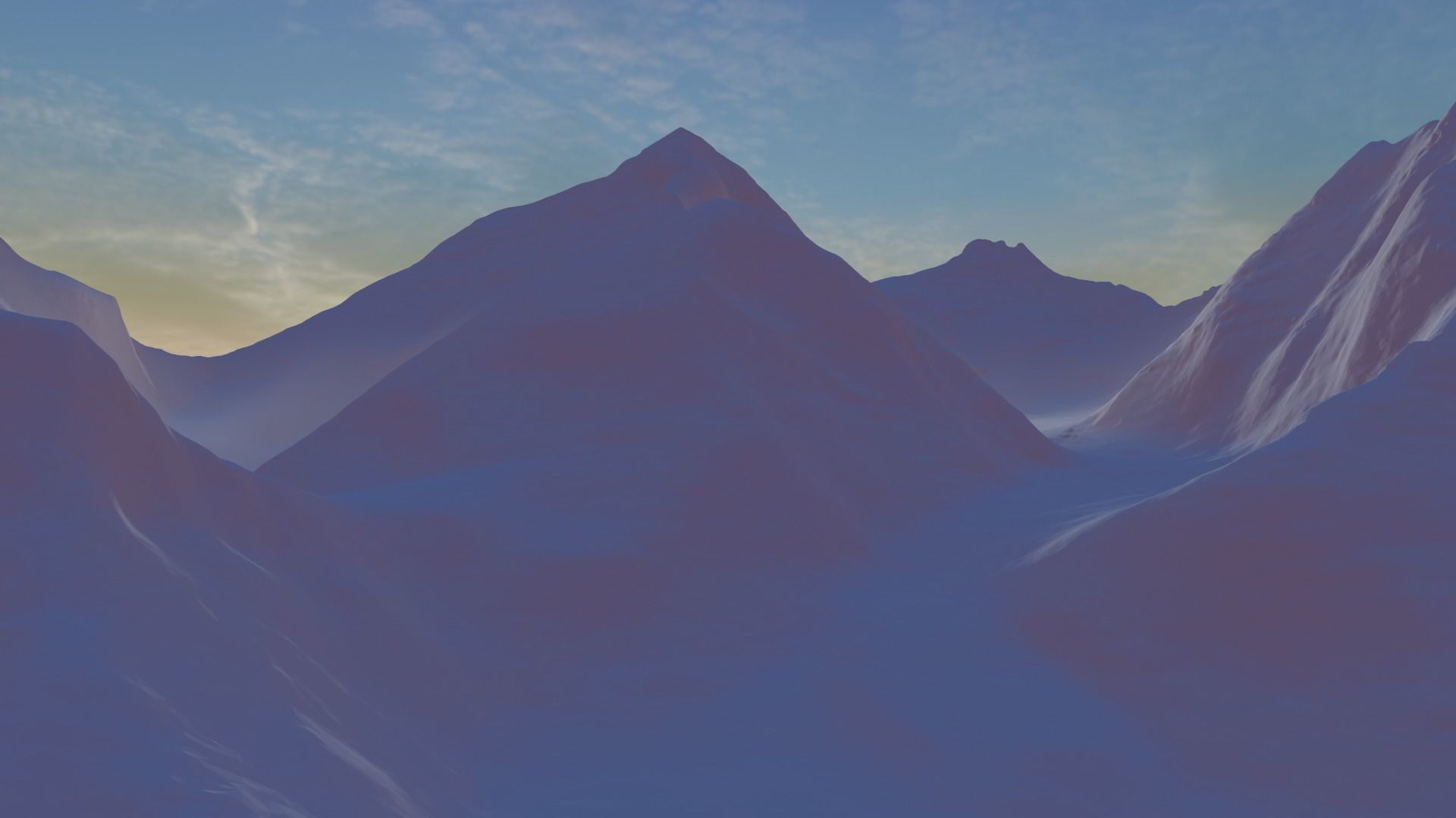 Mount Everest at Dawn Landscape 3D model_38