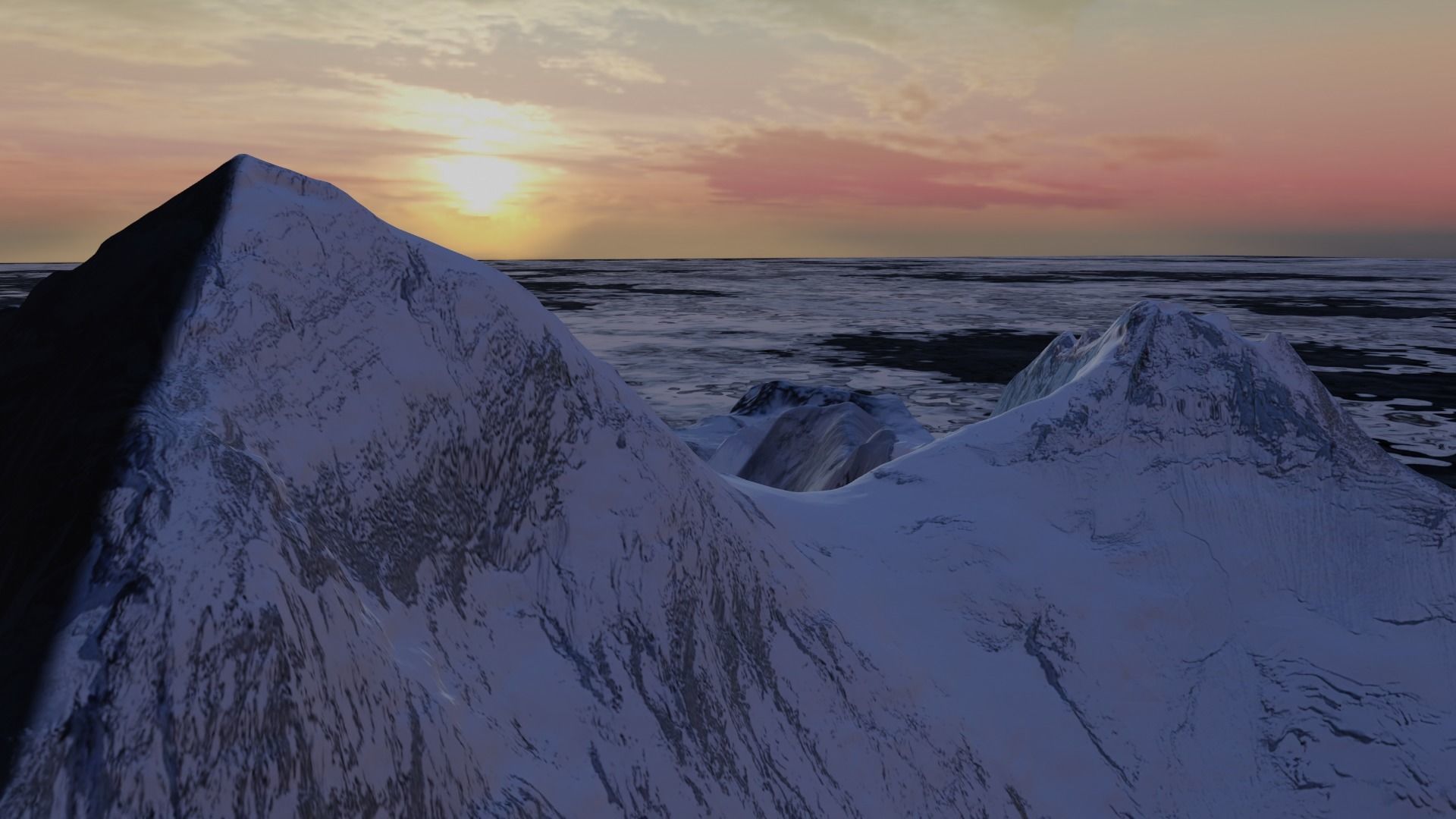 Mount Everest at Dawn Landscape 3D model_30