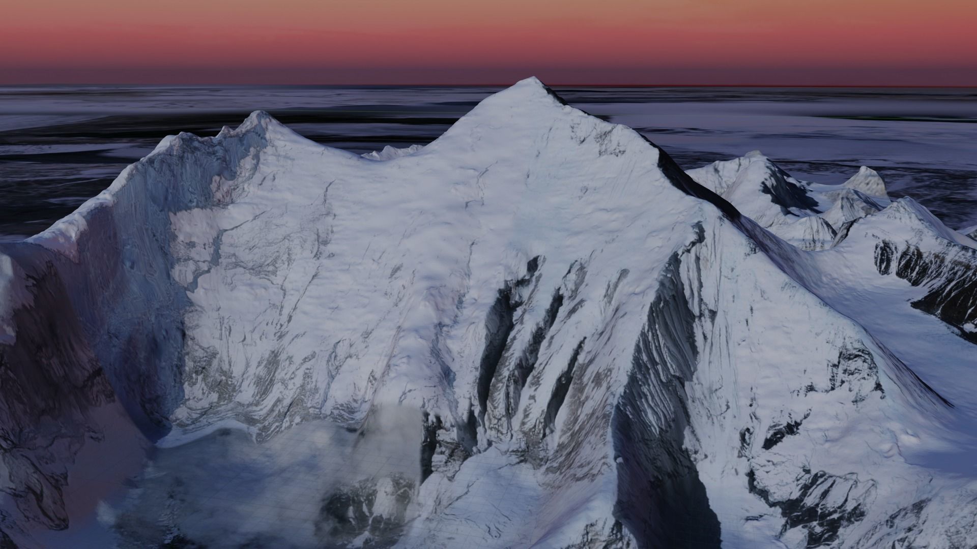 Mount Everest at Dawn Landscape 3D model_11