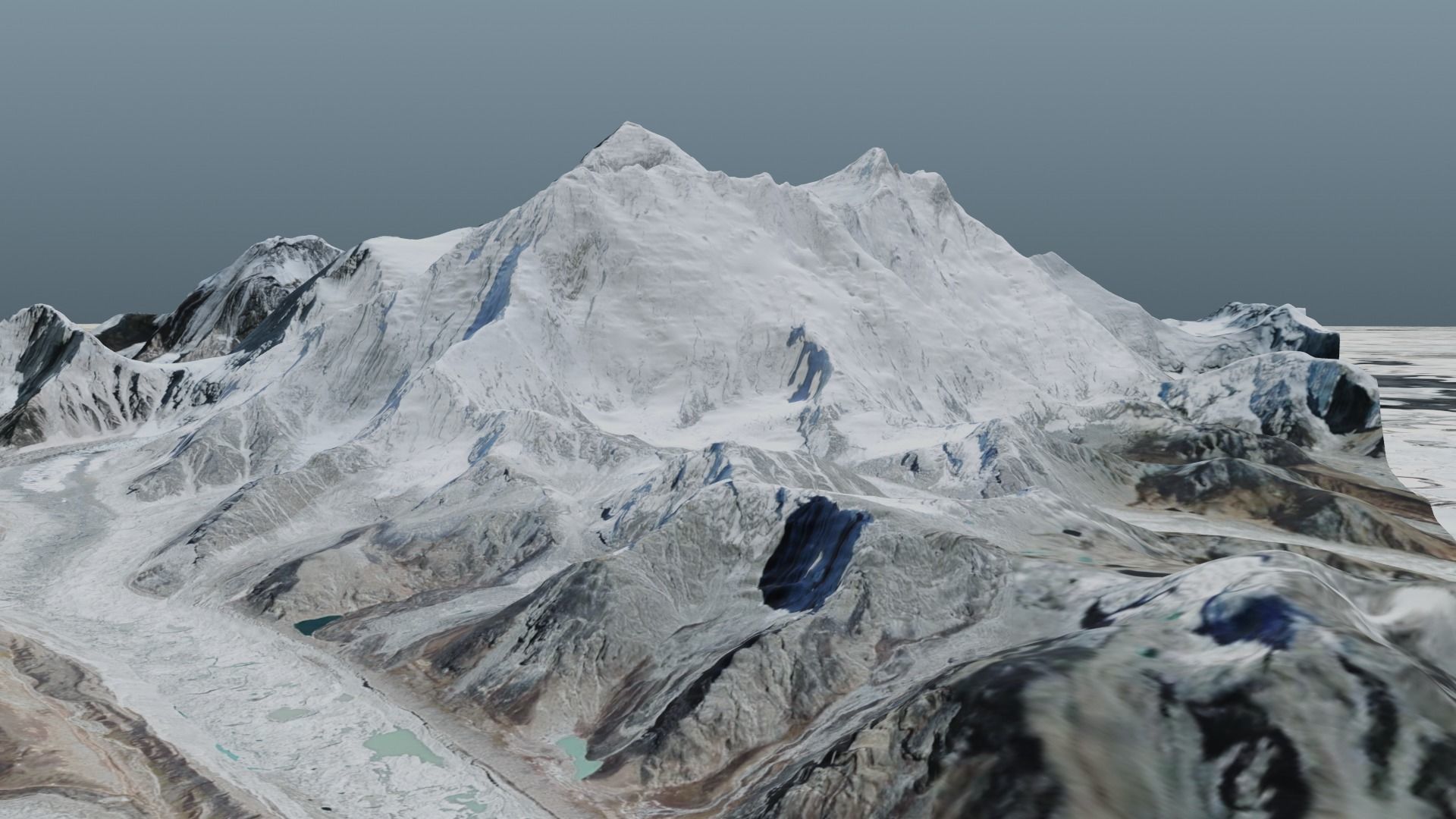 Mount Everest at Dawn Landscape 3D model_16
