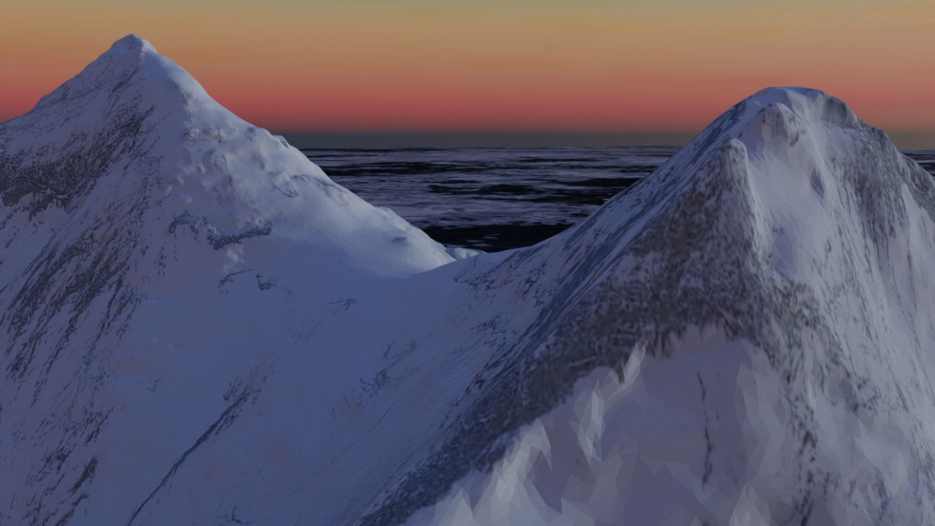 Mount Everest at Dawn Landscape 3D model_31