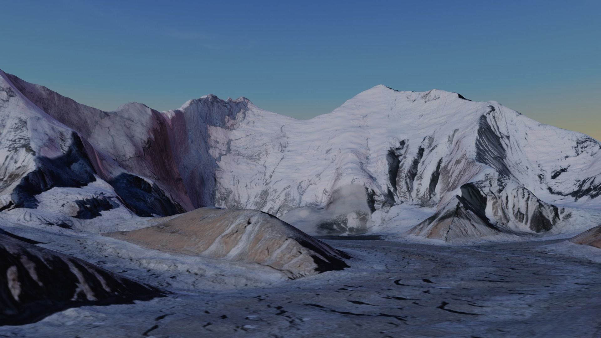 Mount Everest at Dawn Landscape 3D model_6