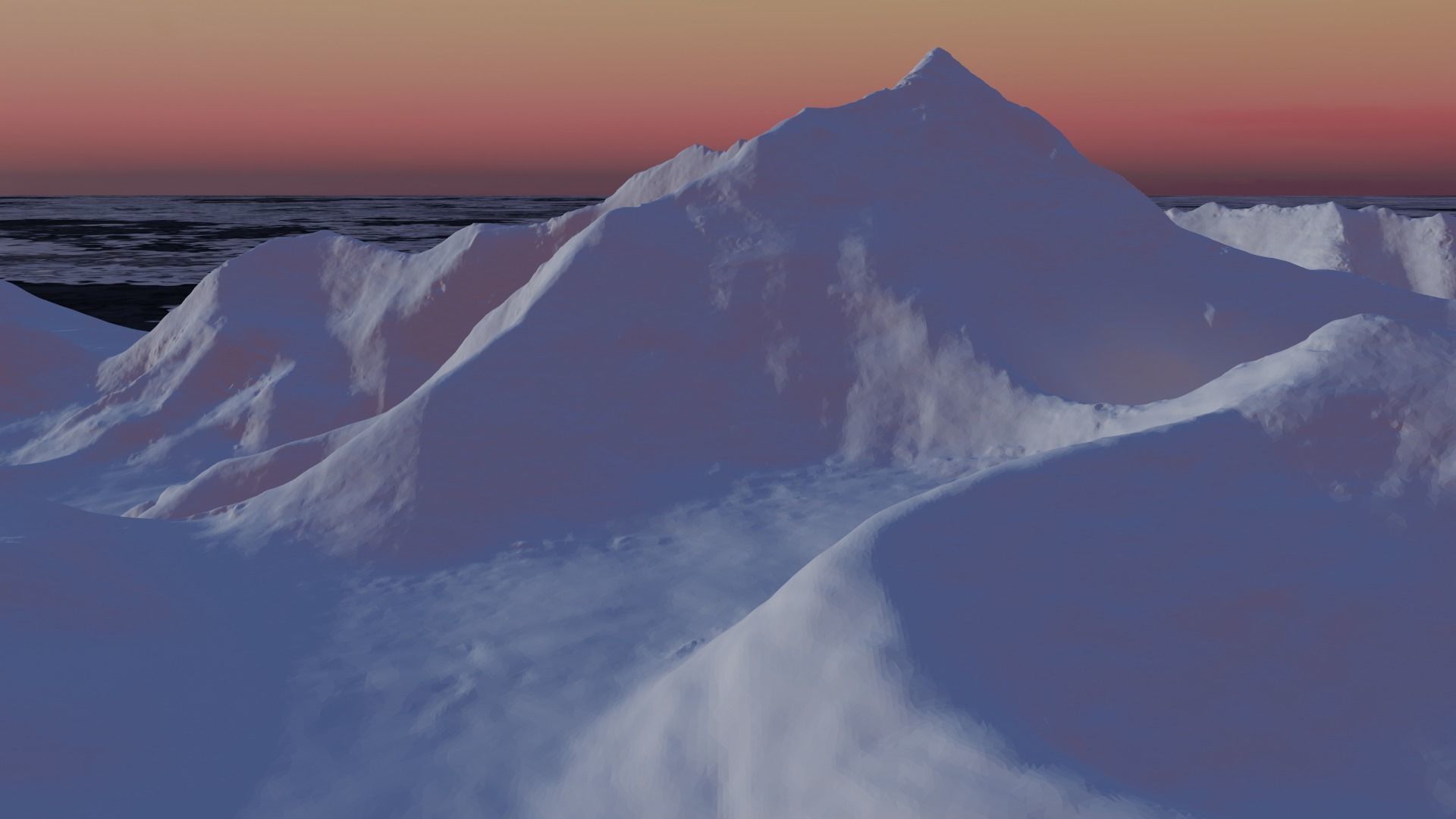 Mount Everest at Dawn Landscape 3D model_28