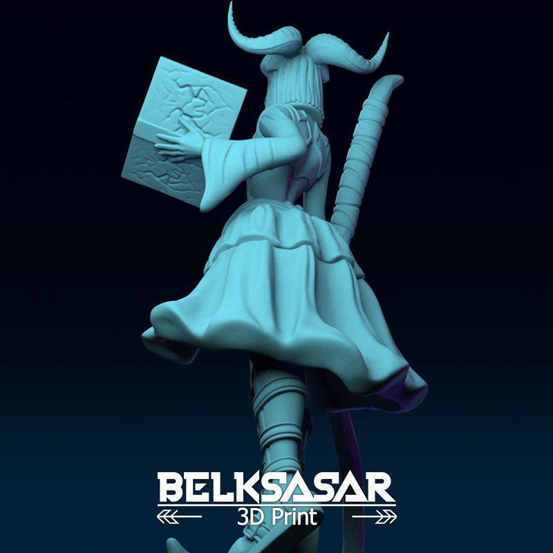 Girl Necromancer Normal and Nude 3D print model_32