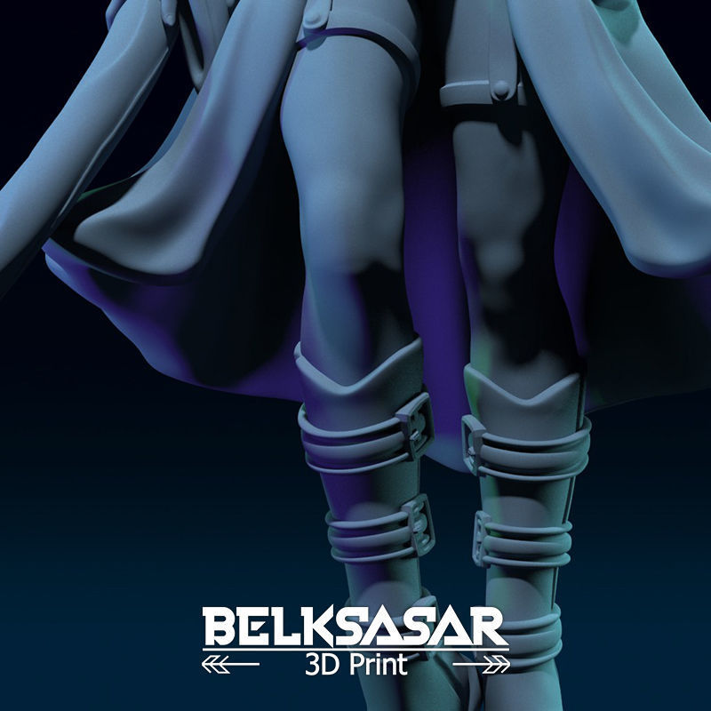 Girl Necromancer Normal and Nude 3D print model_17
