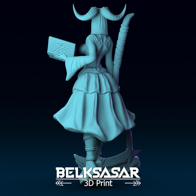 Girl Necromancer Normal and Nude 3D print model_8