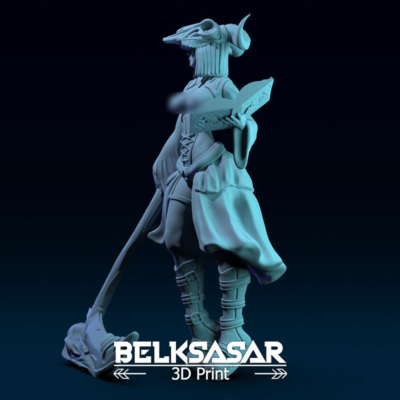Girl Necromancer Normal and Nude 3D print model_5