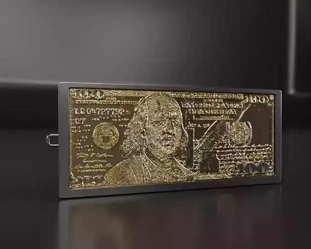 US 100 Dollar Bill Pendant