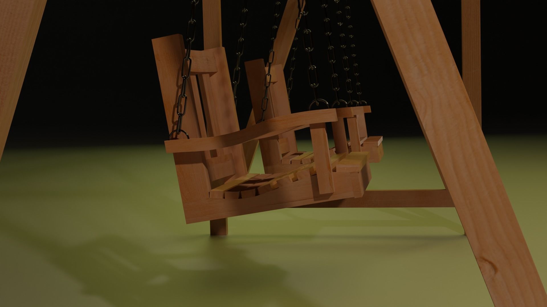 Swing Chair Low-poly 3D model_2