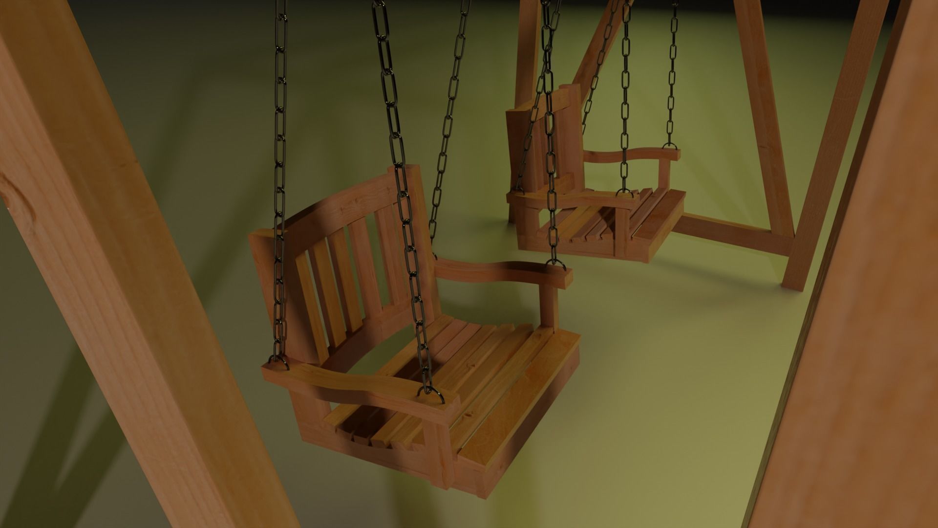 Swing Chair Low-poly 3D model_3