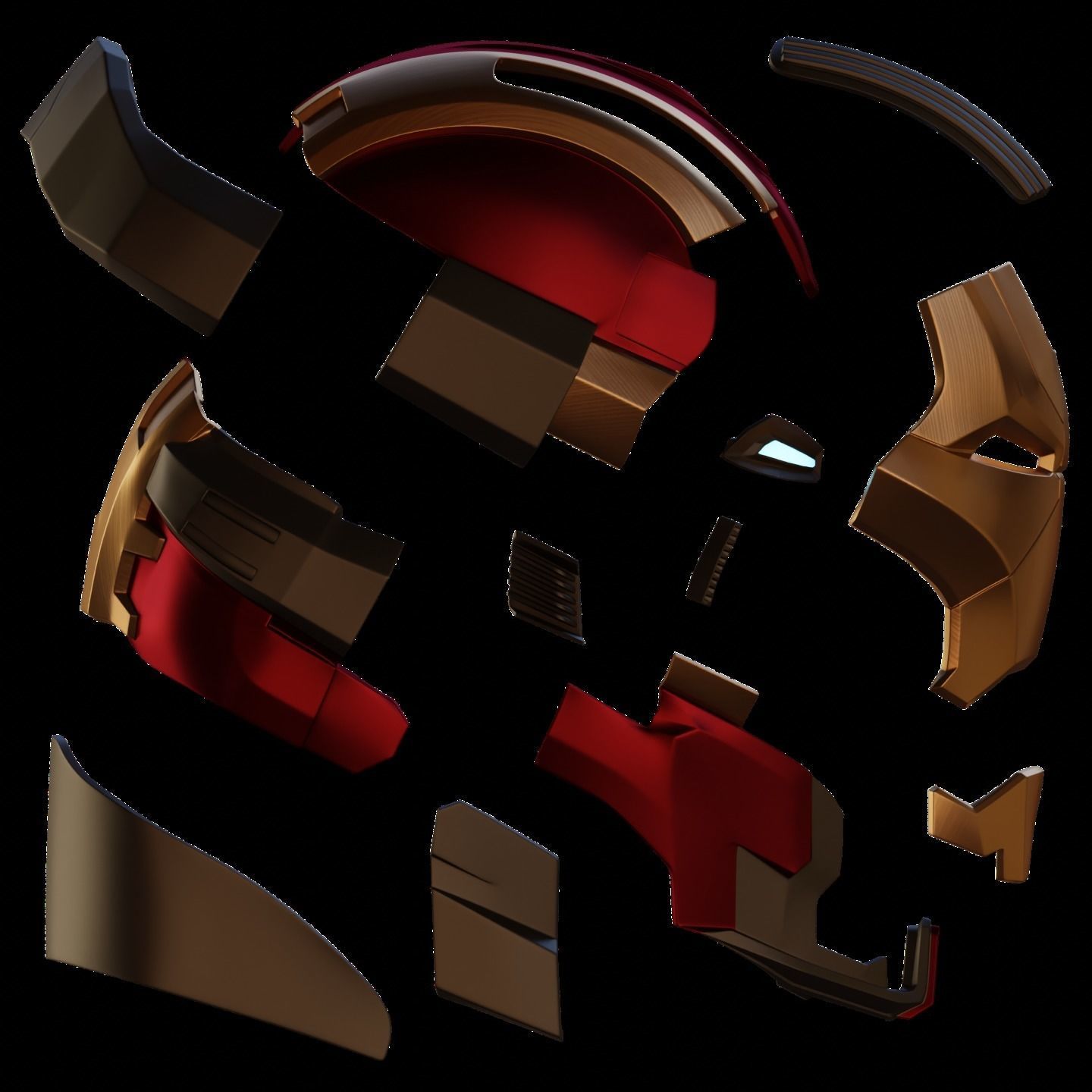 Ironman Mark 17 Heartbreaker Helmet V3 3D Model w Inner Details 3D print model_1