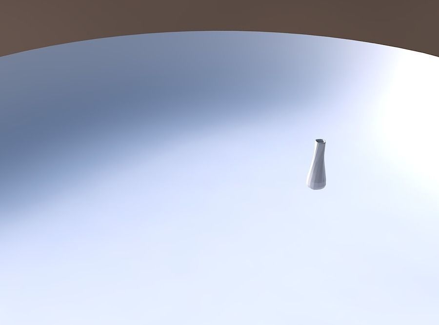 Vase semi quadratic with curved creases 3D print model_3