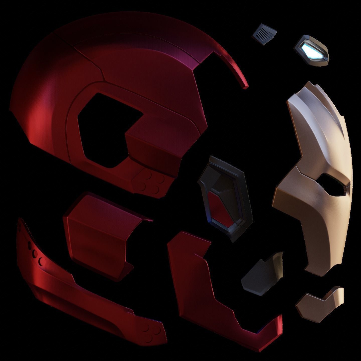 Ironman Mark 45 V2 Helmet 3D Printable Model with Inner Details 3D print model_5