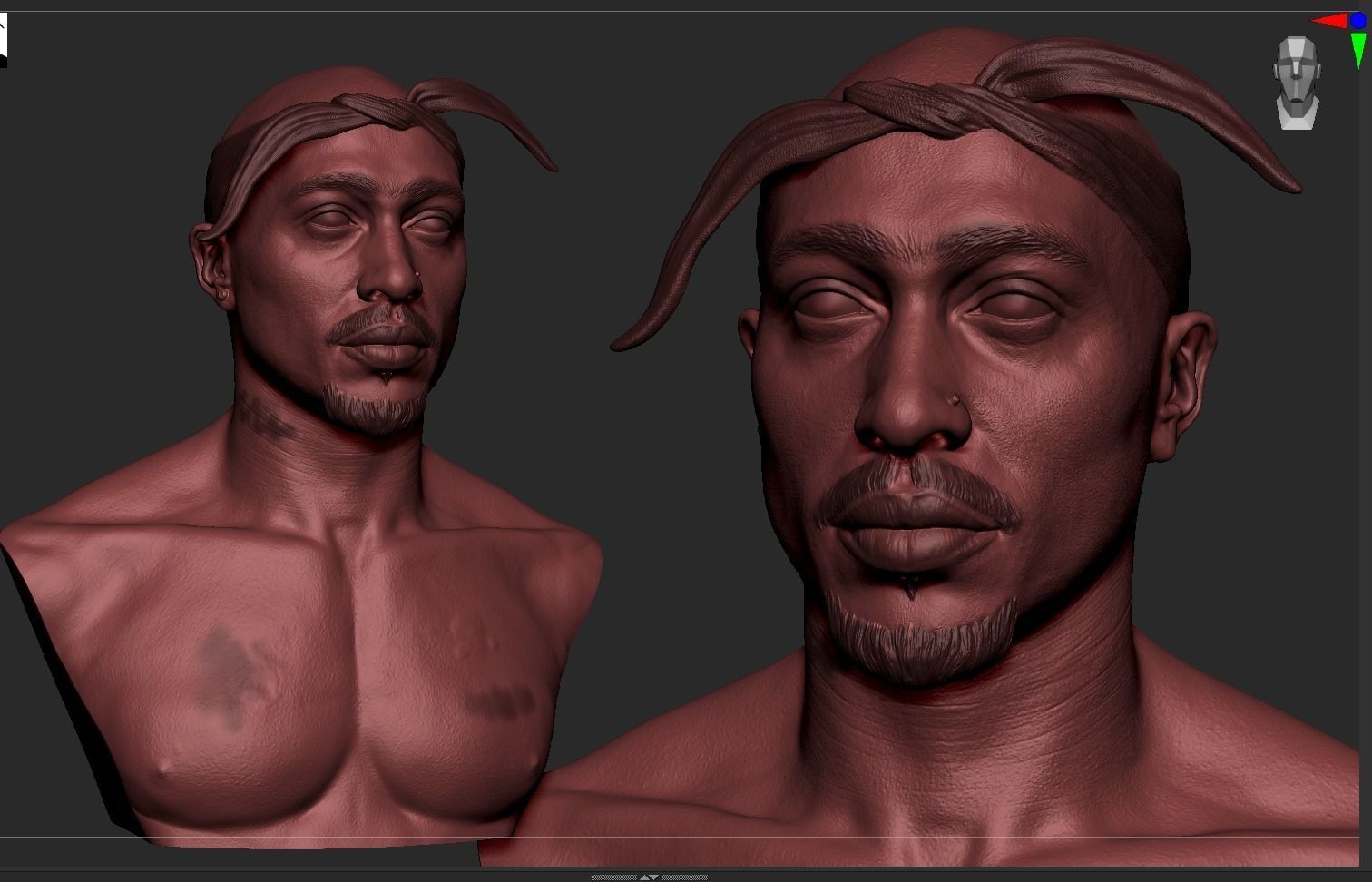 Tupac Shakur Bust 3D print model_13
