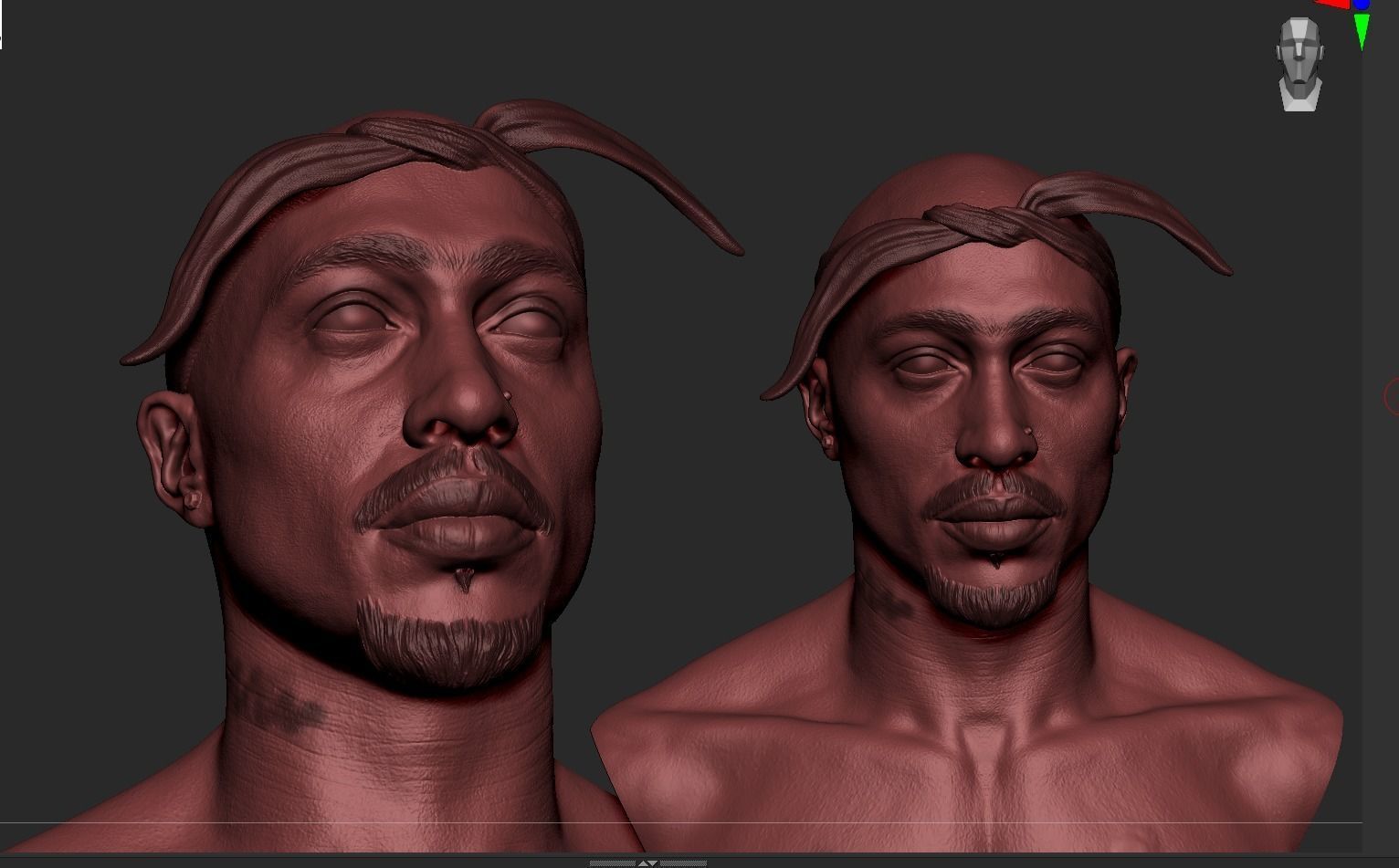 Tupac Shakur Bust 3D print model_14