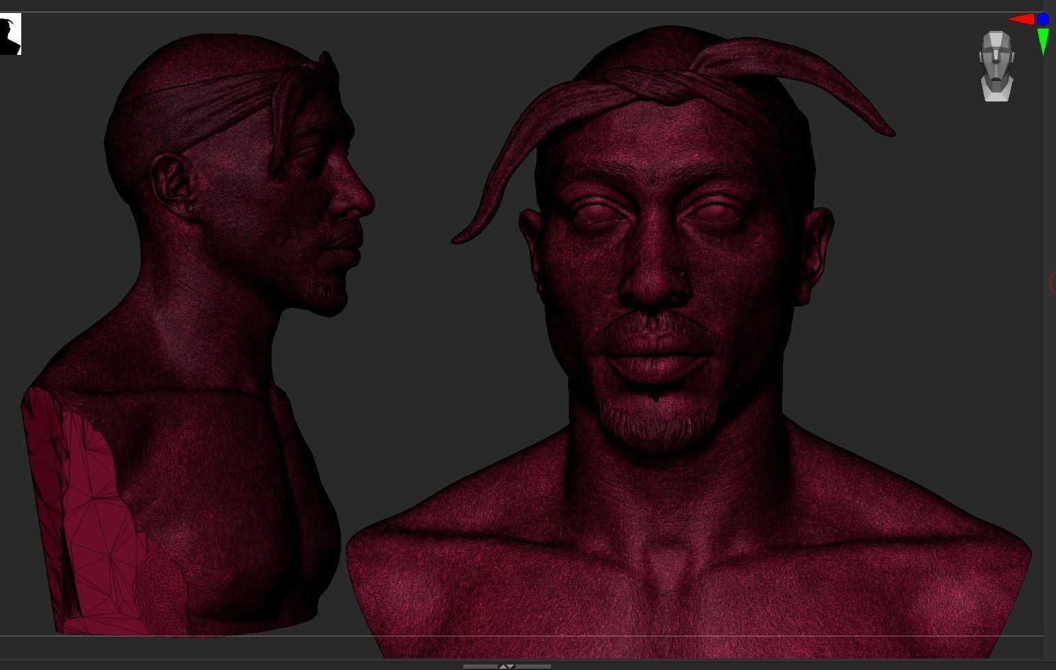 Tupac Shakur Bust 3D print model_17