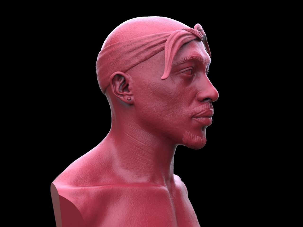Tupac Shakur Bust 3D print model_4