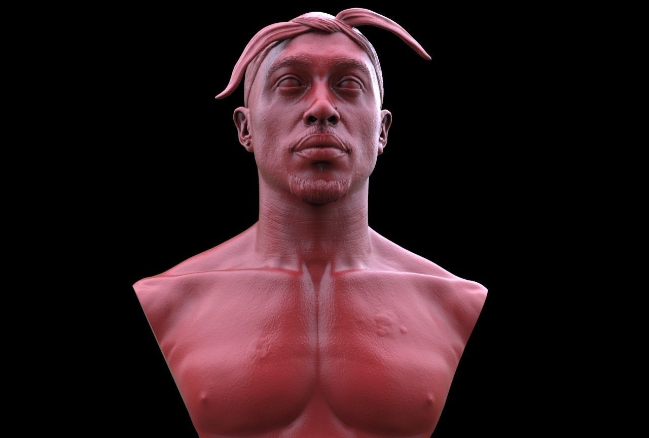 Tupac Shakur Bust 3D print model_2