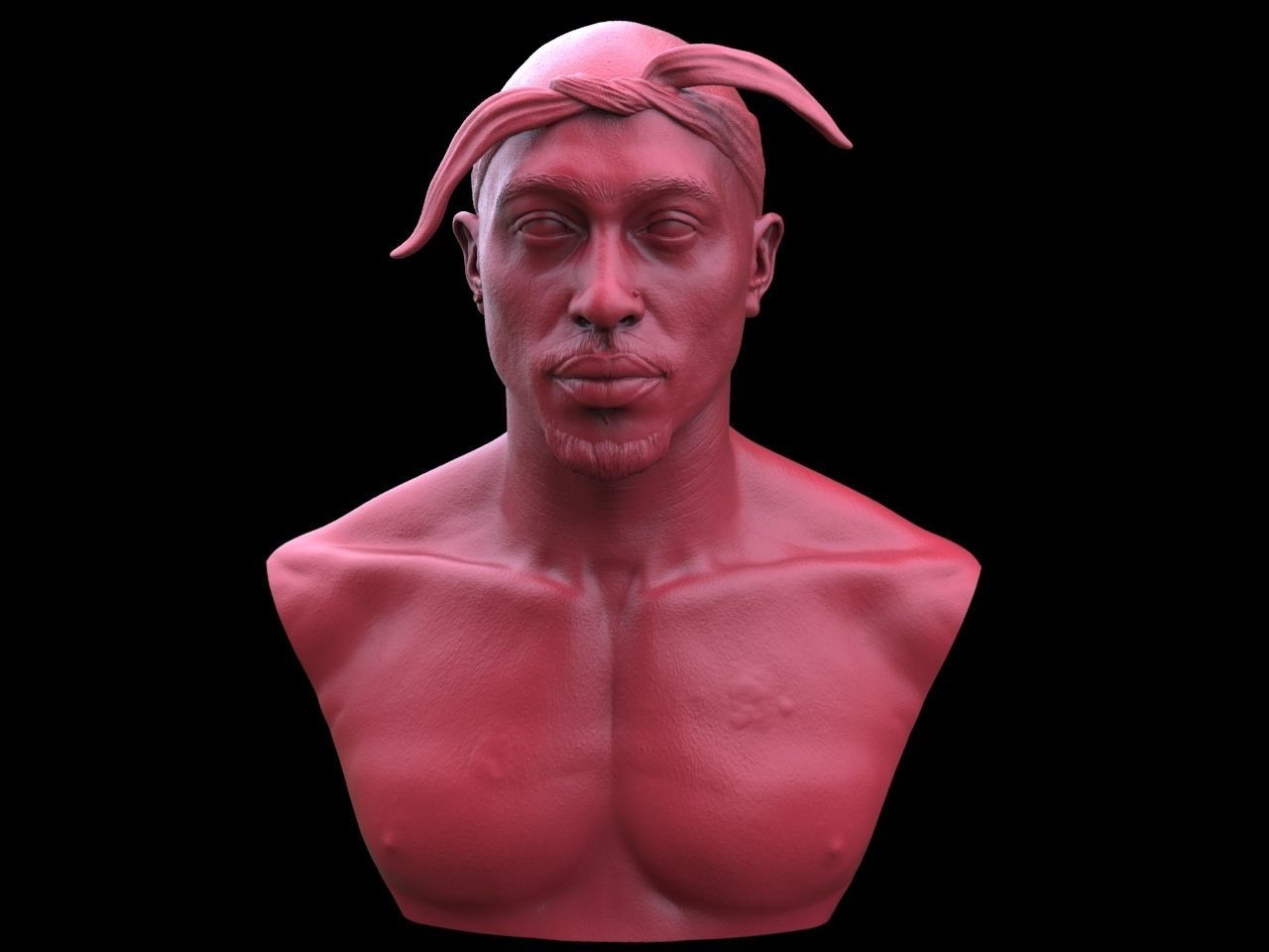 Tupac Shakur Bust 3D print model_3