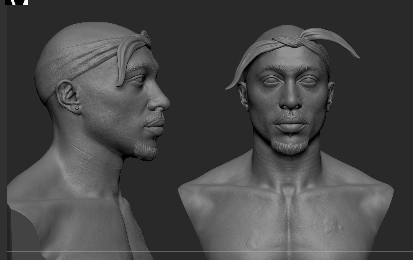 Tupac Shakur Bust 3D print model_16