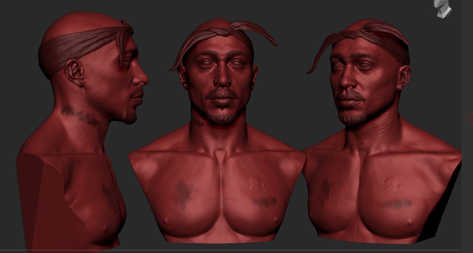 Tupac Shakur Bust 3D print model_6