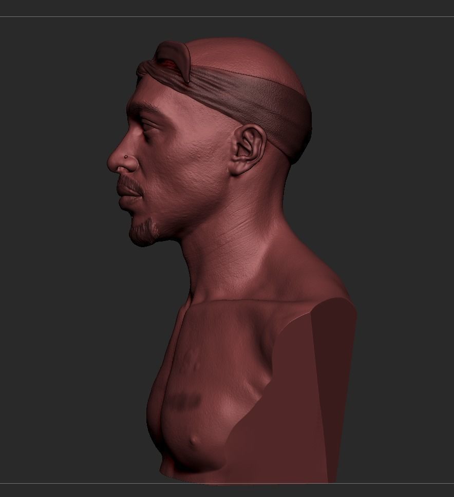 Tupac Shakur Bust 3D print model_9